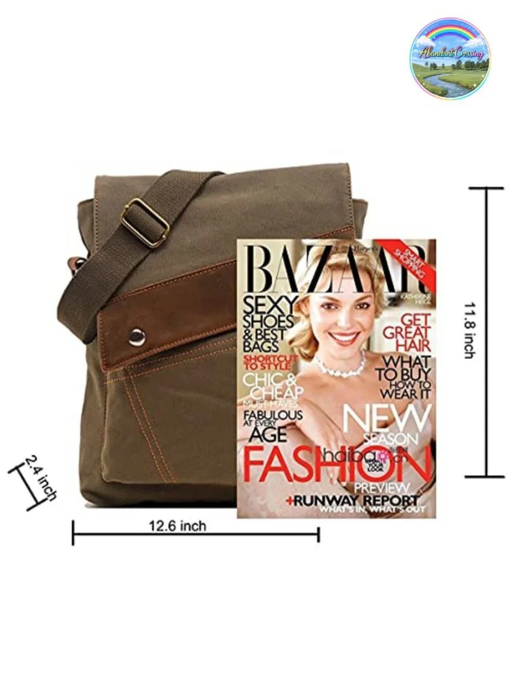 Canvas Messenger Bag Crossbody Shoulder Bag Daypack 6L